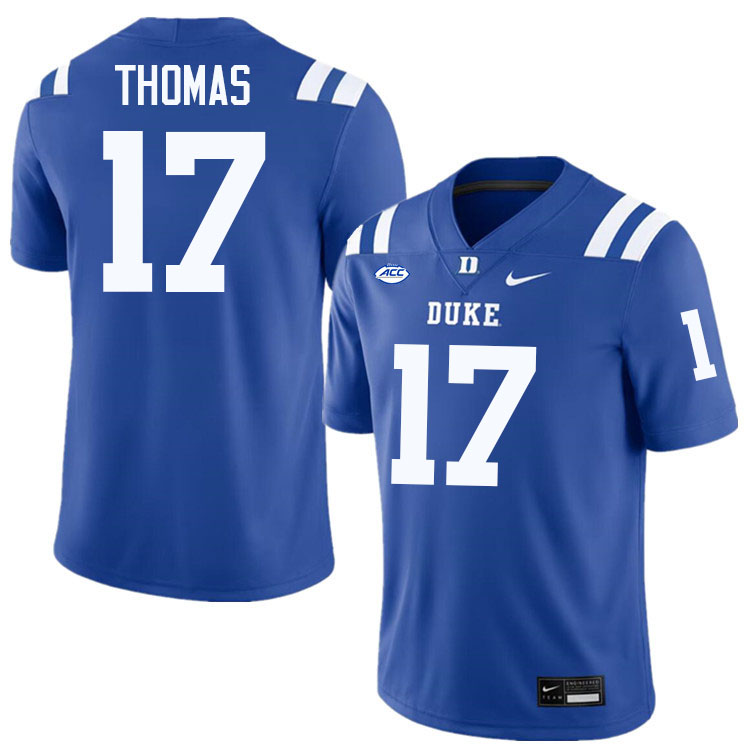 Star Thomas Duke Jersey,Duke Blue Devils #17 Star Thomas Jersey Youth College-Blue